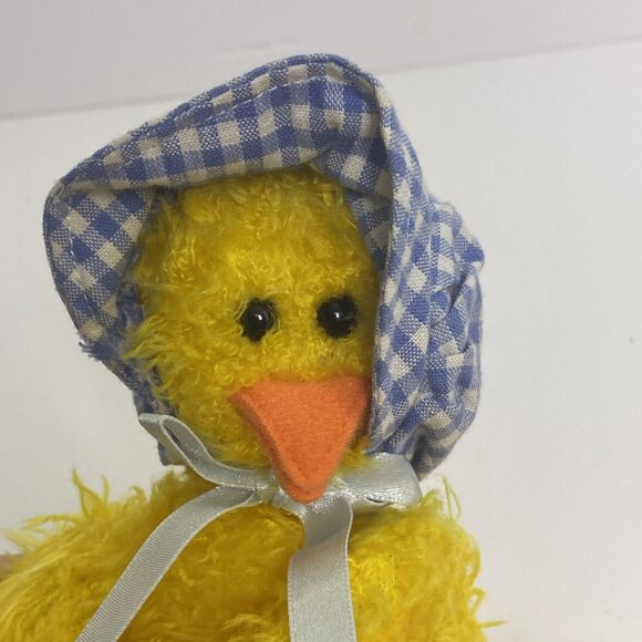 TY Bonnie The Attic Treasures Collection Duck Plush W/Tag 1993 Blue Checker Hat - Picture 6 of 7